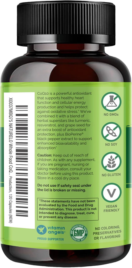 NATURELO CoQ10 Integral con Mezcla para Corazón, 120 cápsulas