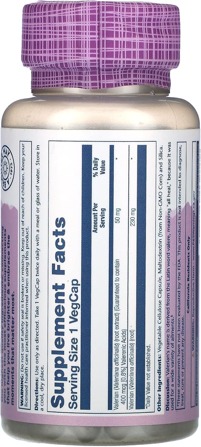 SOLARAY Extracto de Valeriana 50 mg Relajación Sueño 60 ct