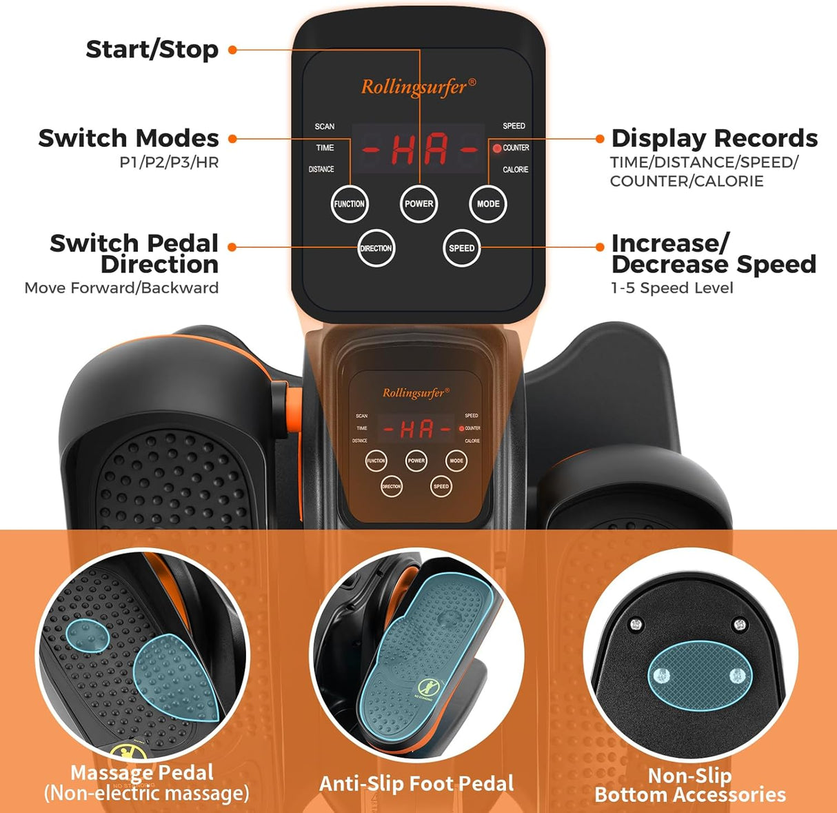 Máquina Elíptica Bajo Escritorio, Ejercitador Portátil, Compacto