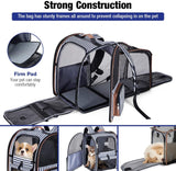 Mochila grande para gatos expandible y plegable negra