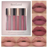 Set de Lápiz Labial Líquido Mate, Impermeable y Duradero