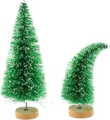 Yookat 40 Piezas Mini Árboles de Navidad con Base de Madera