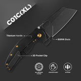 Cuchillo de bolsillo para perro pastor, hoja de acero S35VN