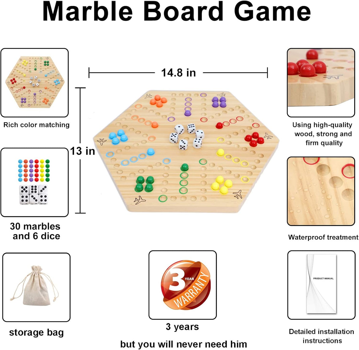 Juego de Mesa Aggravation Wahoo, 4-6 Jugadores, 30 Canicas