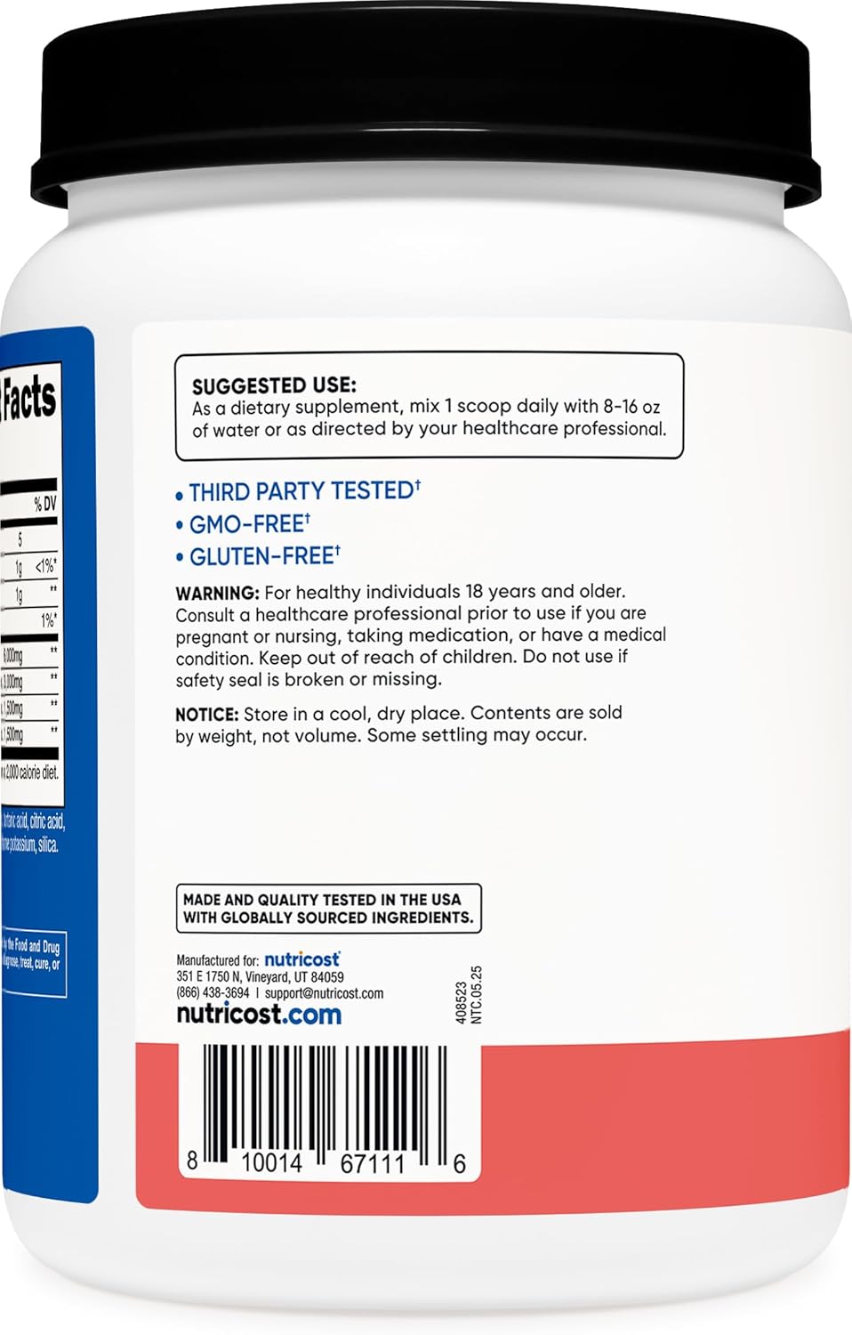 Nutricost BCAA Powder 2:1:1, Gluten Free, Non-GMO, 120 Servs
