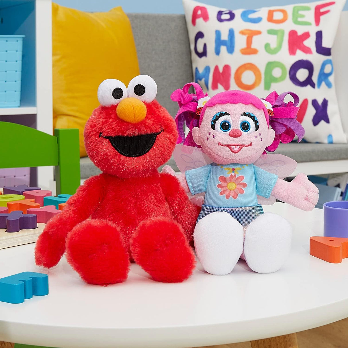 Set de Peluches Elmo y Abby Cadabby 8” Ecoamigables Sesame Street