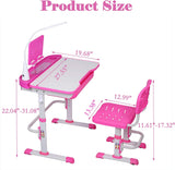 Set Escritorio y Silla Infantil Ajustable con Luz LED y Cajón