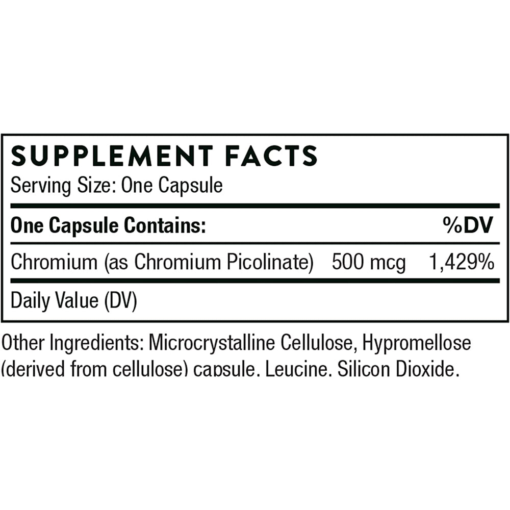 Suplementos Picolinato de cromo 500 mg  reduce los antojos