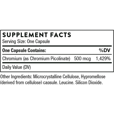 Suplementos Picolinato de cromo 500 mg  reduce los antojos