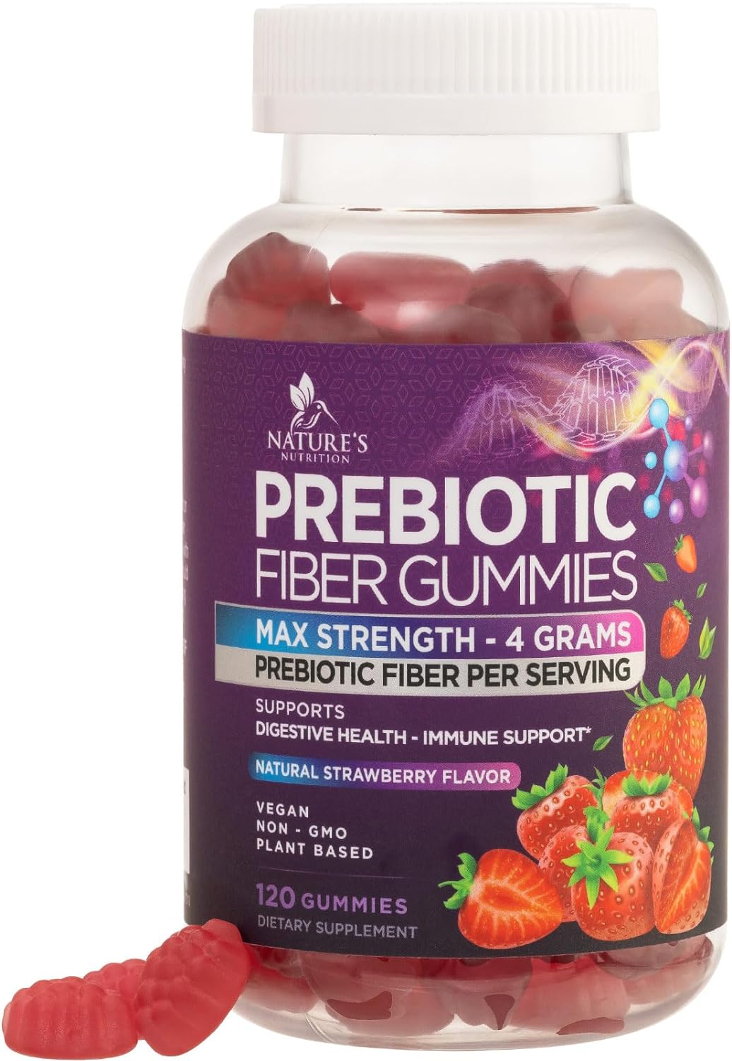 Suplemento Nutrition gomita prebiótica de fibra de 0.14 oz