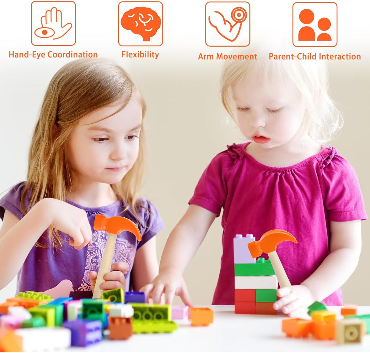 Juguete Martillo de Madera Fowecelt, Herramientas Educativas