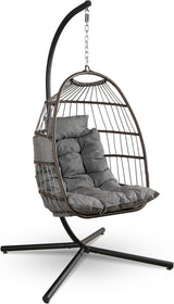 Silla colgante SereneLife, soporte acero, cojín, reposacabezas