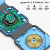 Cargador inalámbrico 3 en 1 magnética de viaje color azul