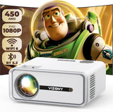 Proyector Mini WiFi Bluetooth 450ANSI 1080P FHD Portátil