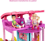 Casita Barbie Casa de Muñecas Chelsea con Áreas Transformables y 20+ Piezas