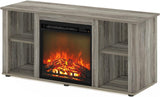 Soporte para TV con chimenea y almacenamiento, Jensen
