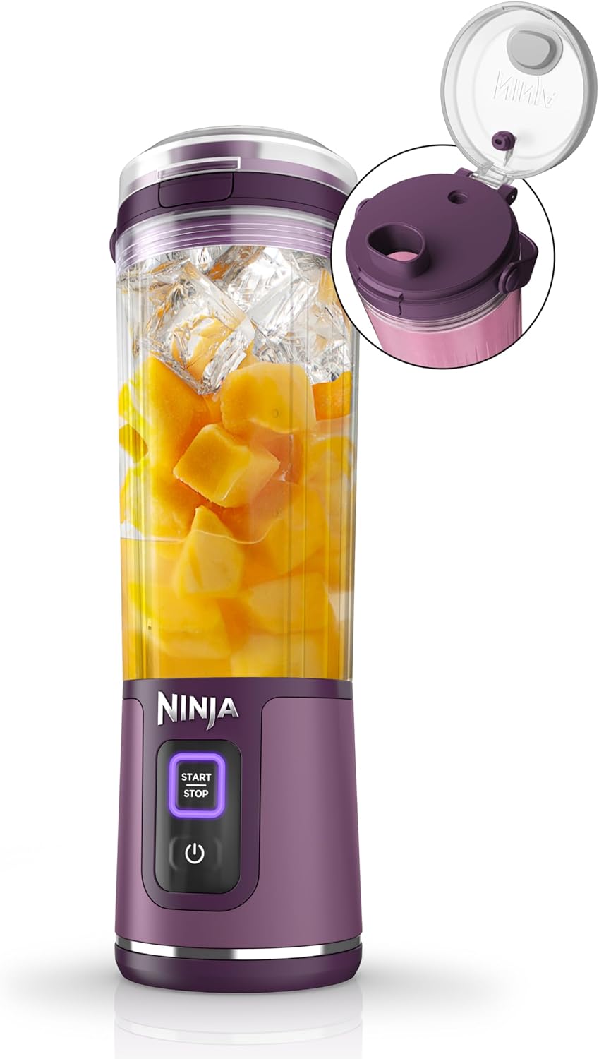 Licuadora portátil Ninja BC151PR, 18oz, recargable USB-C