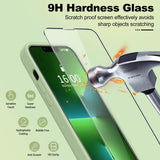 BossKiss Funda compatible con iPhone 13 Pro Max, funda de silicona líquida de alta calidad [tacto aterciopelado] [2 protectores de pantalla de vidrio templado 9H], funda de kit de protección completa a prueba de golpes, color matcha