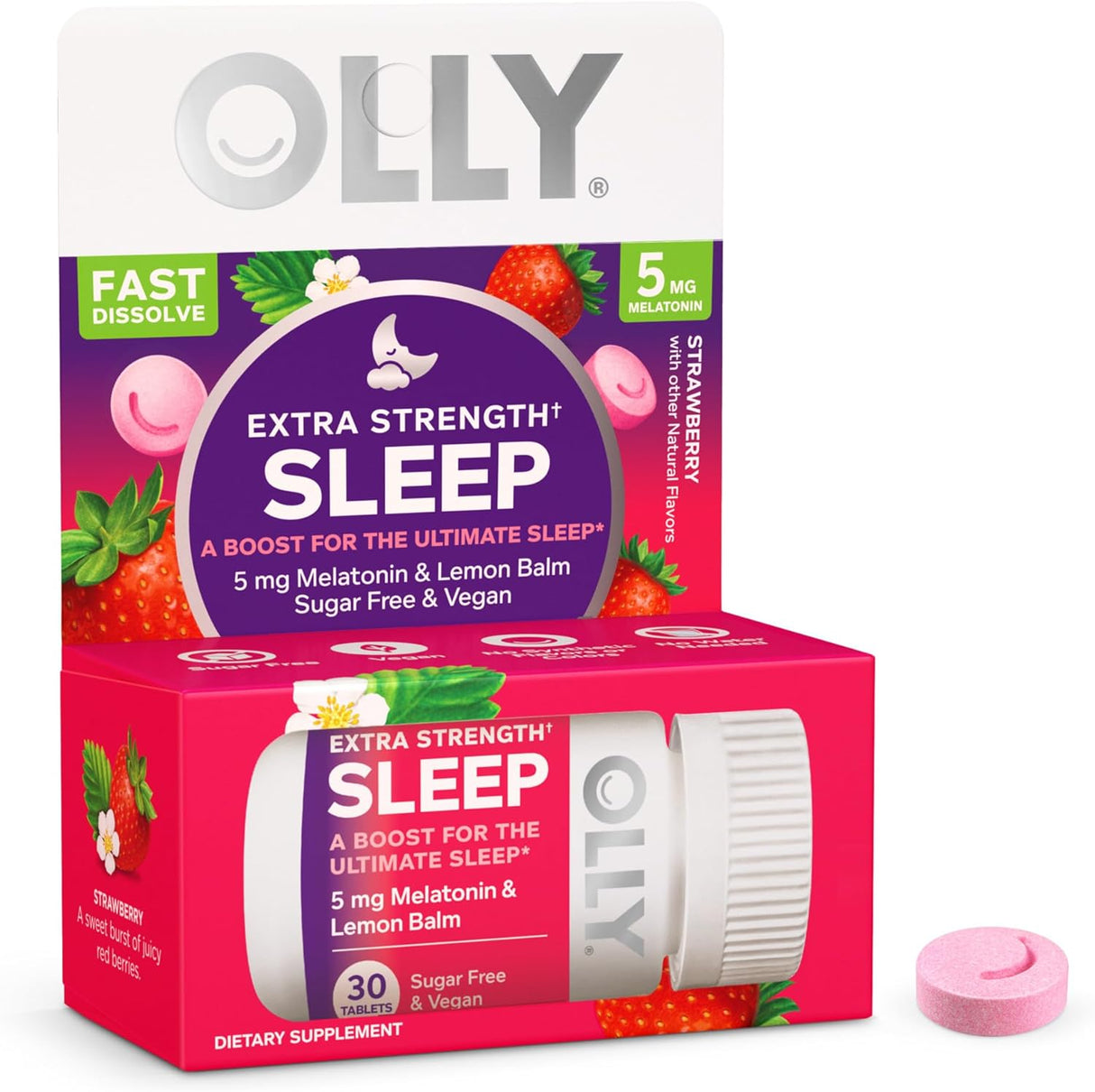 OLLY Tabletas de disolución rápida para dormir extra fuerte