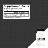 Cápsulas de cafeína pura NutraBio 250 unidades