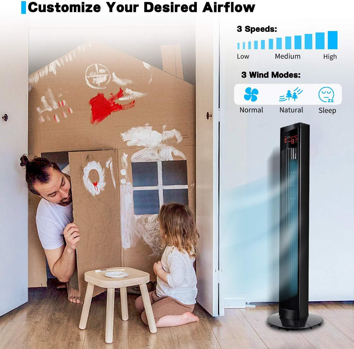 Ventilador Oscilante Simple Deluxe 48 con Control Remoto