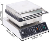 Máquina de Waffles Comercial 1500W 6 Piezas Control de Temperatura