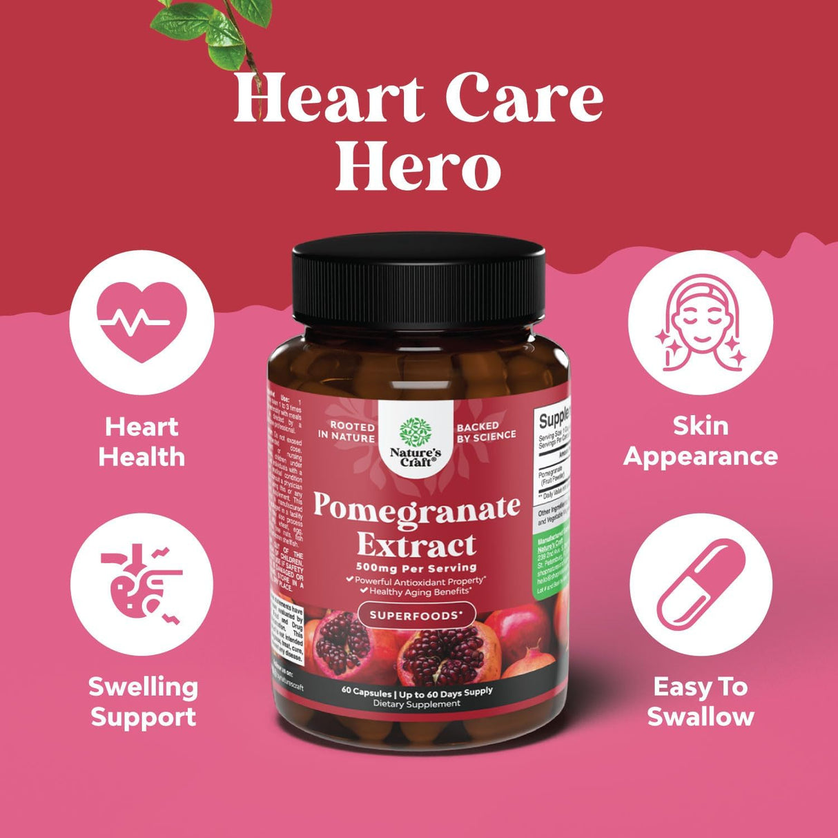 Suplemento de Extracto de Granada AntioxidanteSalud Cardíaca
