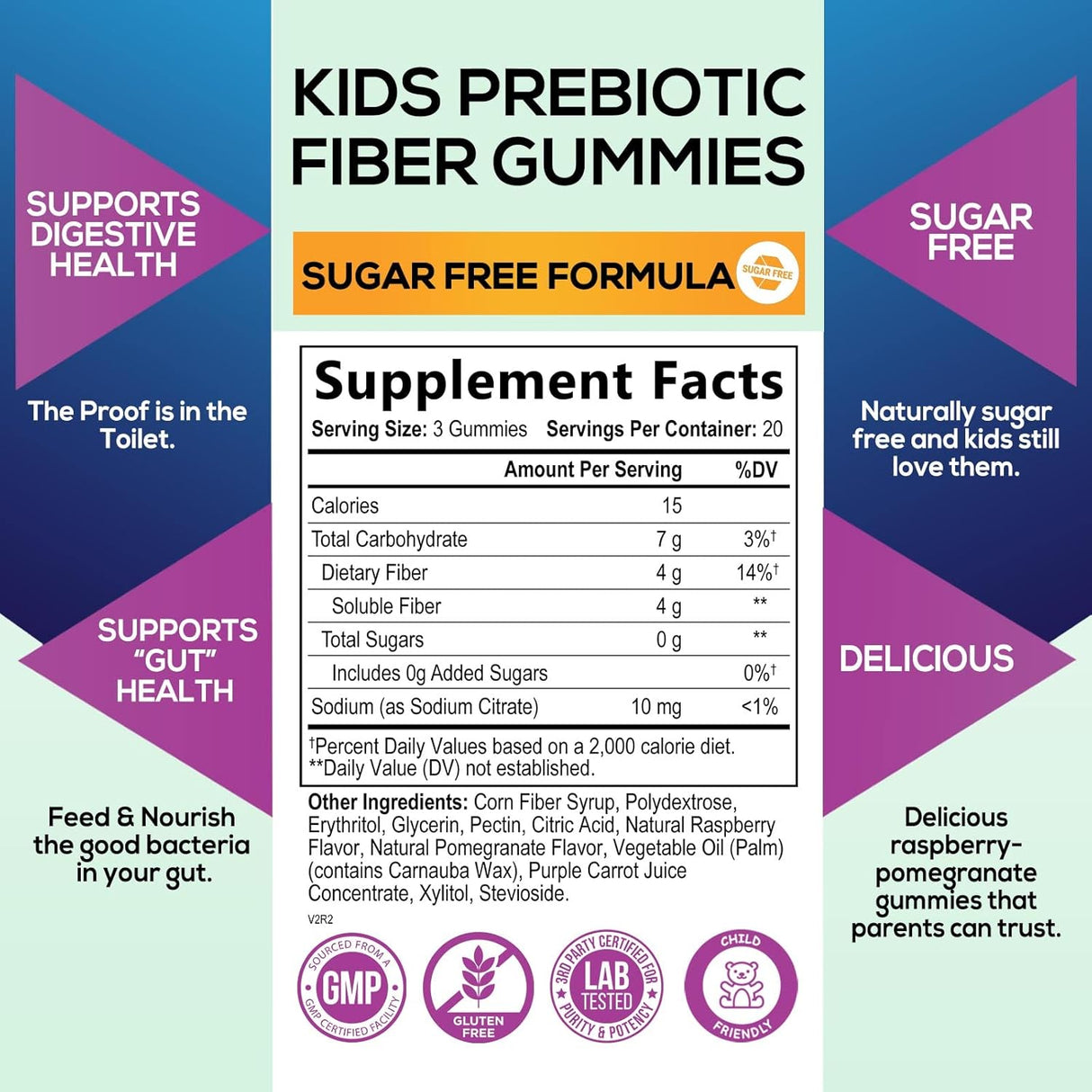 Suplemento de ositos de fibra para niños Nature's Nutrition