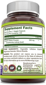 Suplemento Neem hecho con hoja de neem natural  120 cáp