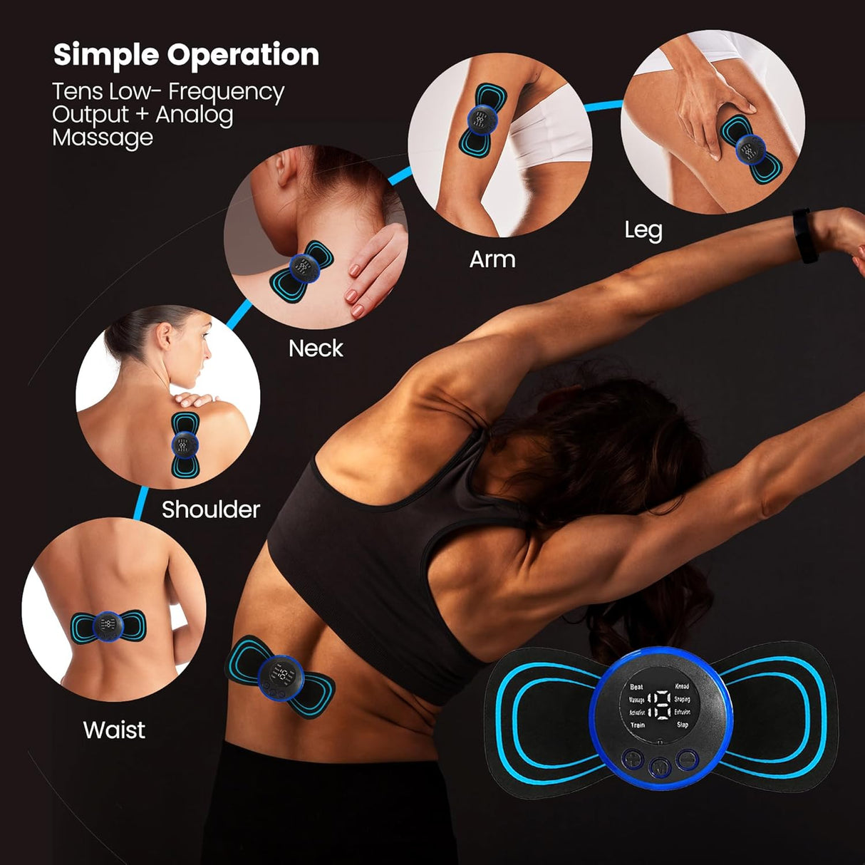 Masajeador Mini Muscle PLENO 2, 19 Velocidades, 8 Modos