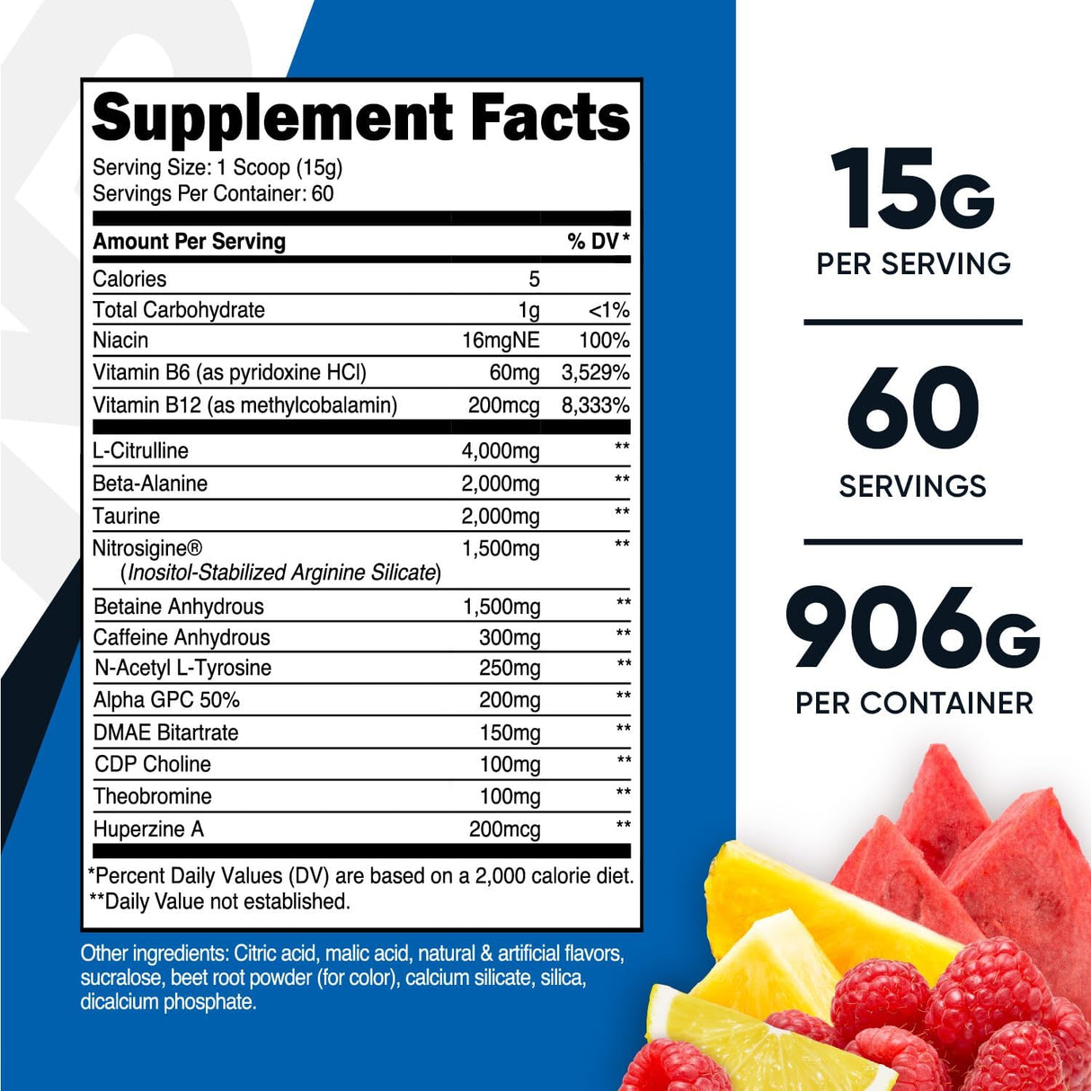 Complejo Pre-Entrenamiento Vegetariano, Sin OMG/Gluten, Ponche de Frutas