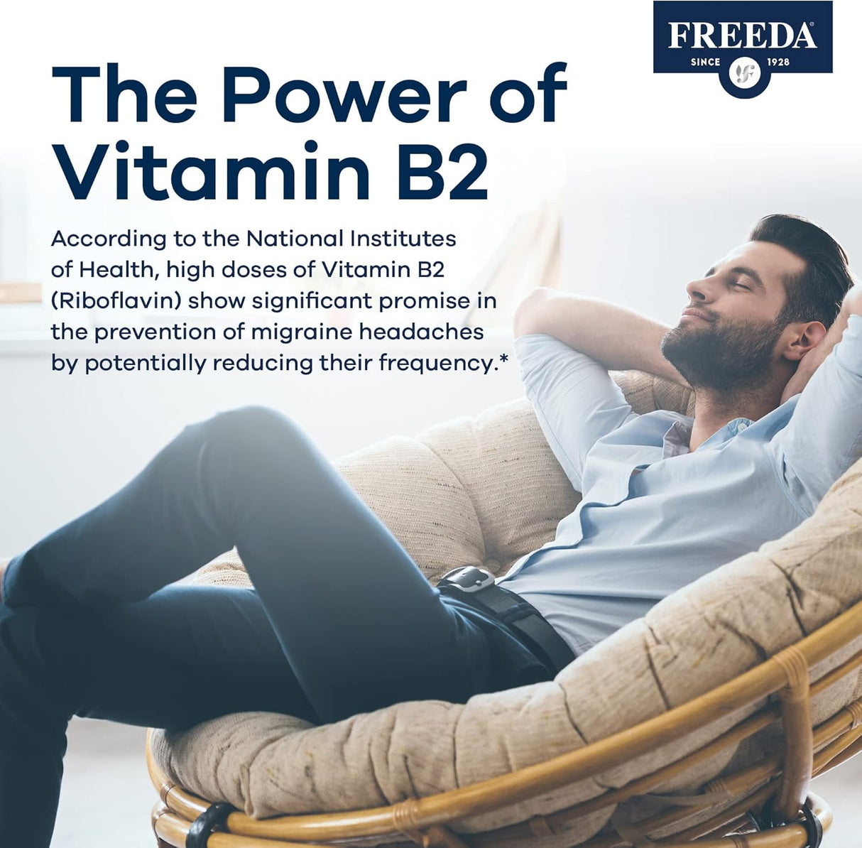 Freeda B2 Vitamina Riboflavina 50mg – Energía y Nervios – Kosher, Vegan (100)