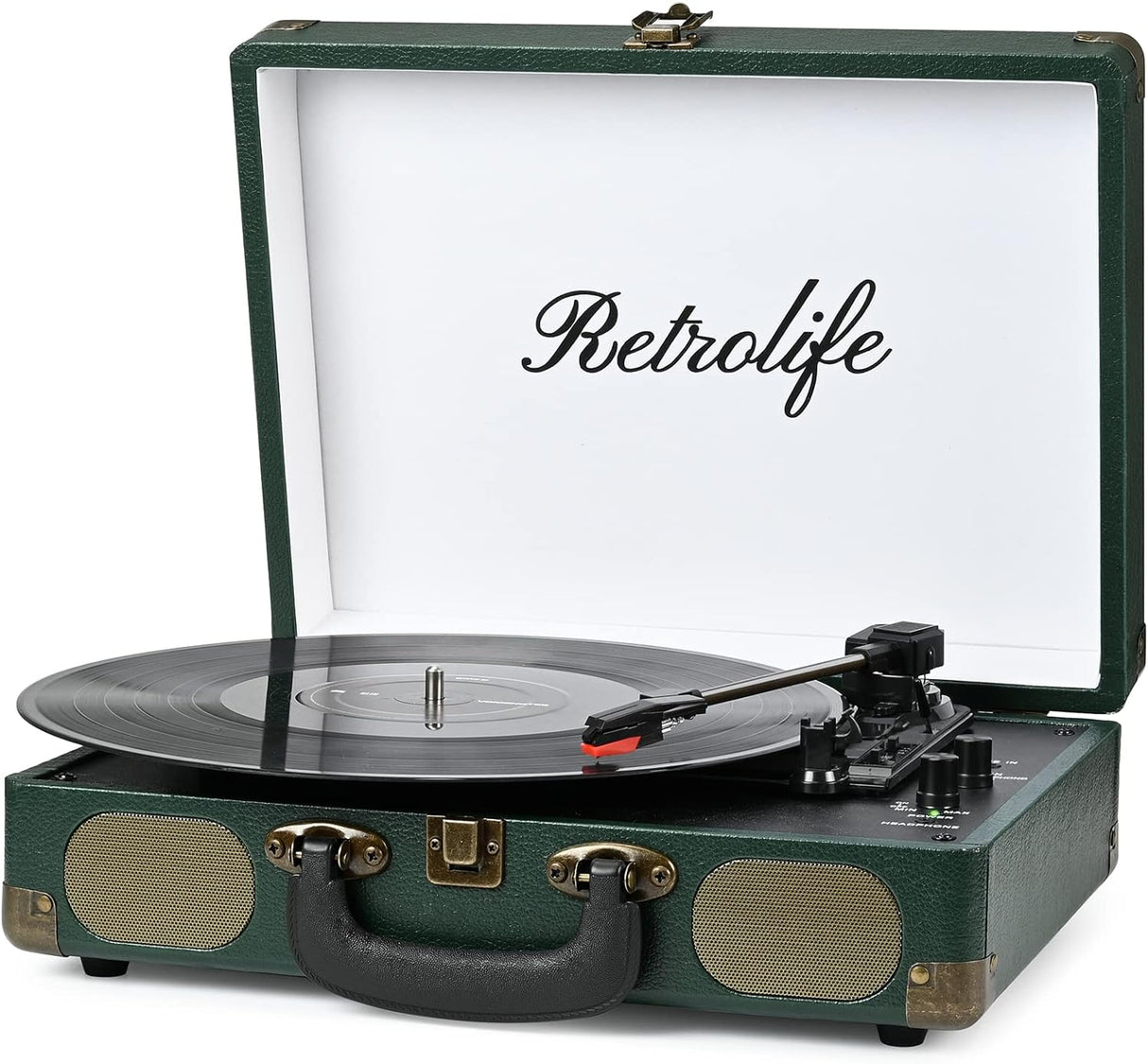Reproductor de Vinilo Portátil 3 Velocidades con Bluetooth