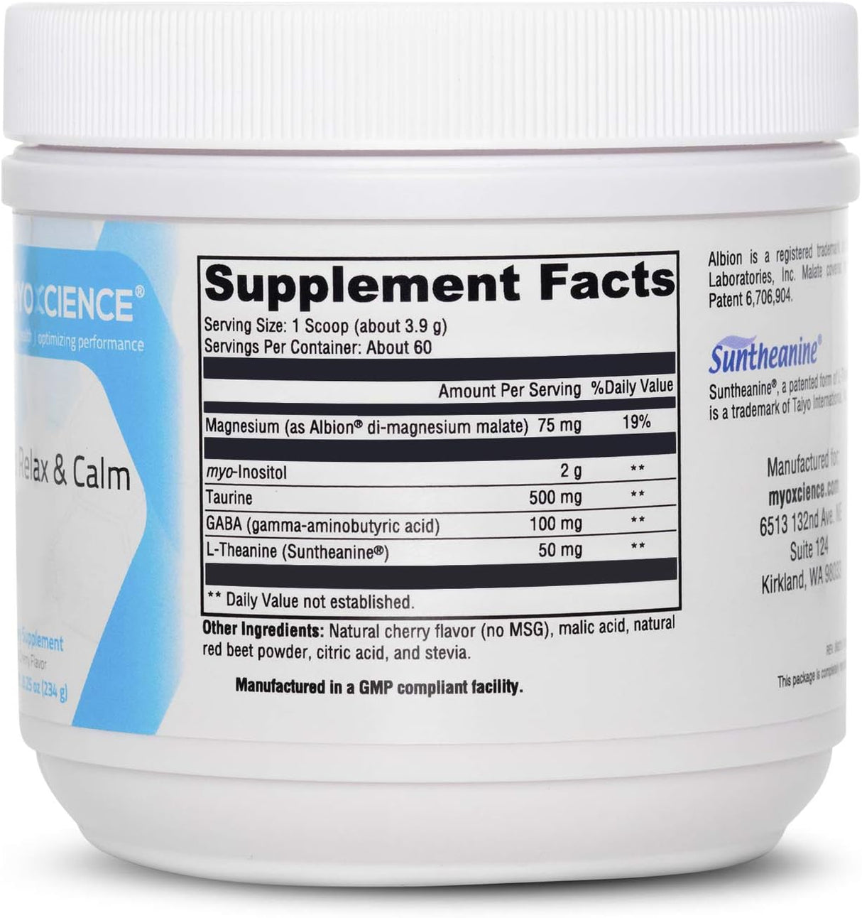 Suplementos Myo Relax &amp; Calm | Mio-inositol, L-teanina