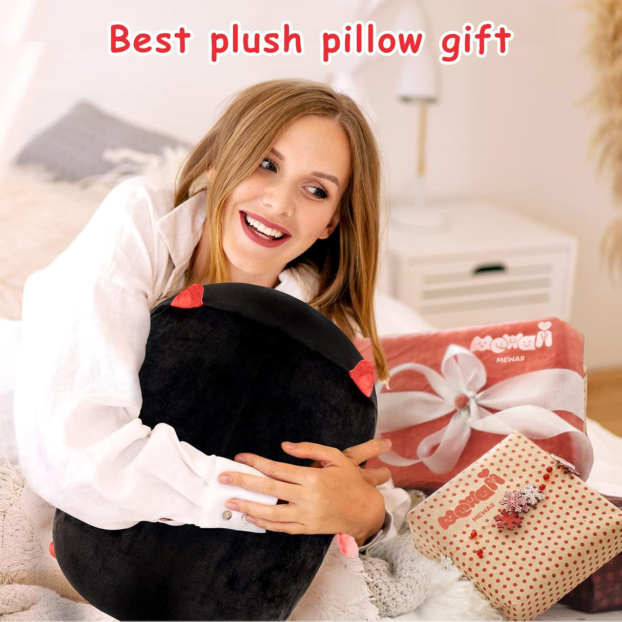 Peluche de gato negro de 16 pulgadas felpa suave