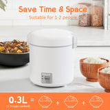 Mini Olla Arroz 1-1.5 Tazas, Cocina Fácil, Pot Removible