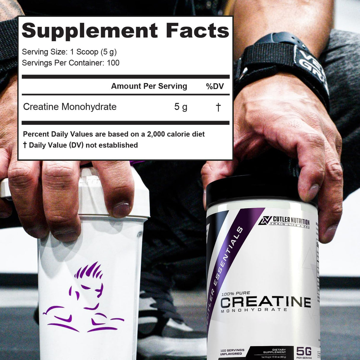 Creatina Pura Cutler Nutrition 5g Por V, 100 Serv.