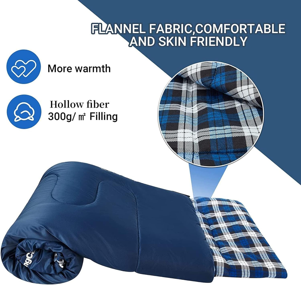 Saco de dormir doble de 20 grados para adultos