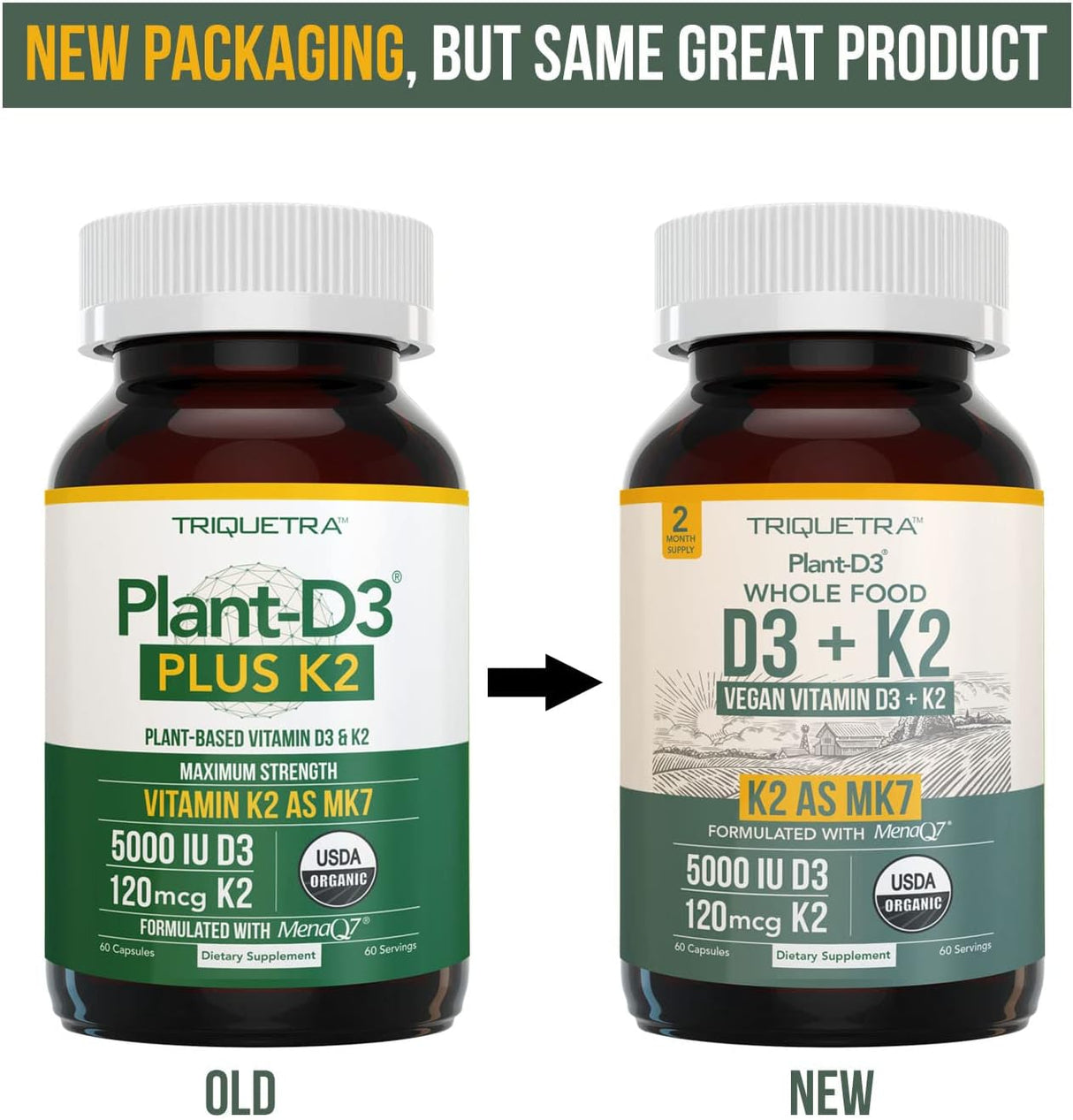 Planta orgánica D3 + K2 con prebióticos y superalimentos