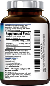 Vitamina B12 5000mcg Vegana, Disolución Rápida, 90 Tabletas