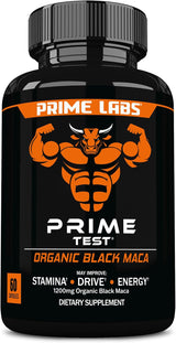 Prime Labs Cápsulas de Maca Negra Orgánica 1200mg, Energía y Vitalidad, 60u