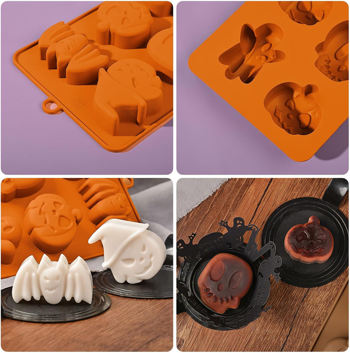 Molde Silicona Halloween AUOCATTAIL 2 Piezas para Repostería