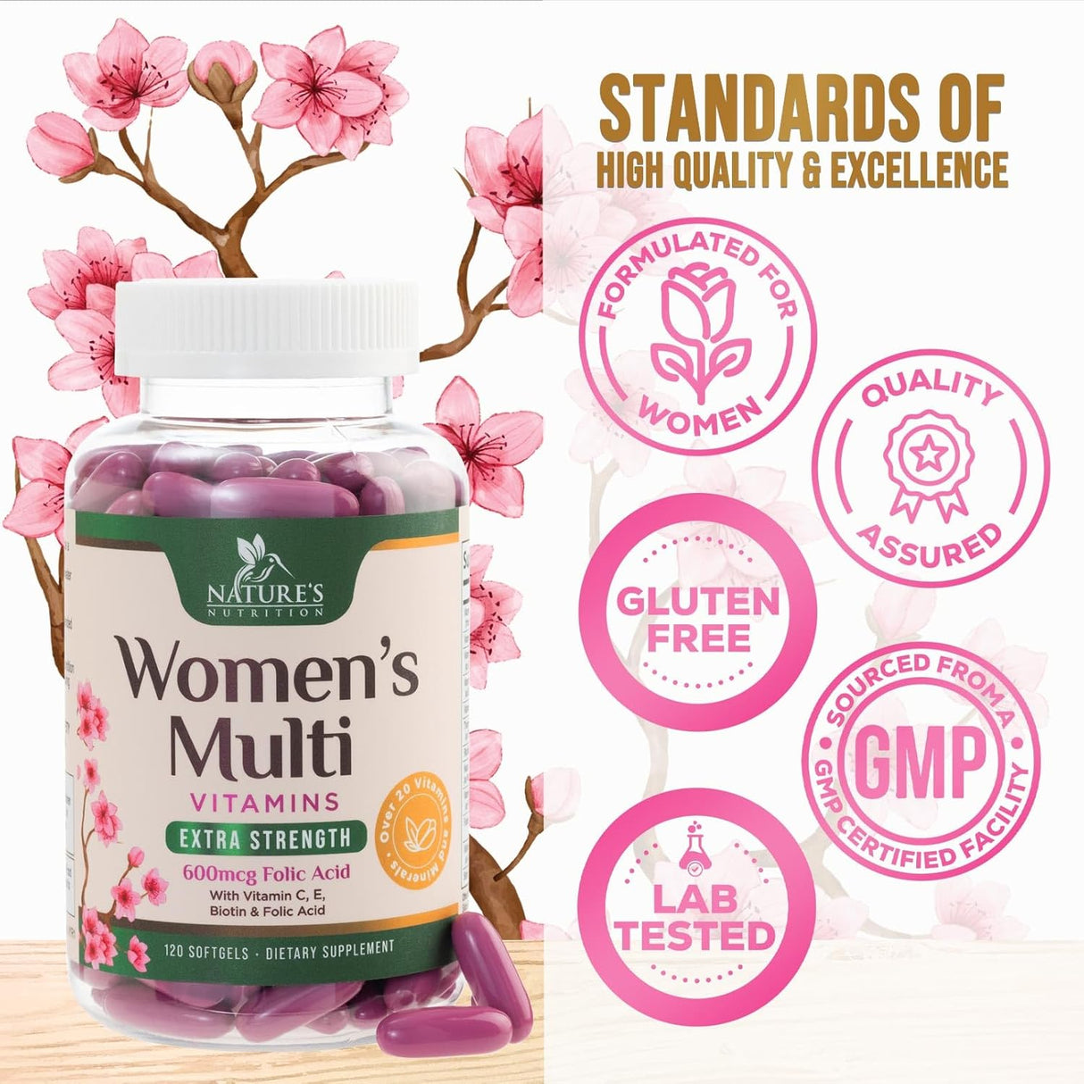 Multivitamínico para Mujeres con Hierro - 120 Softgels