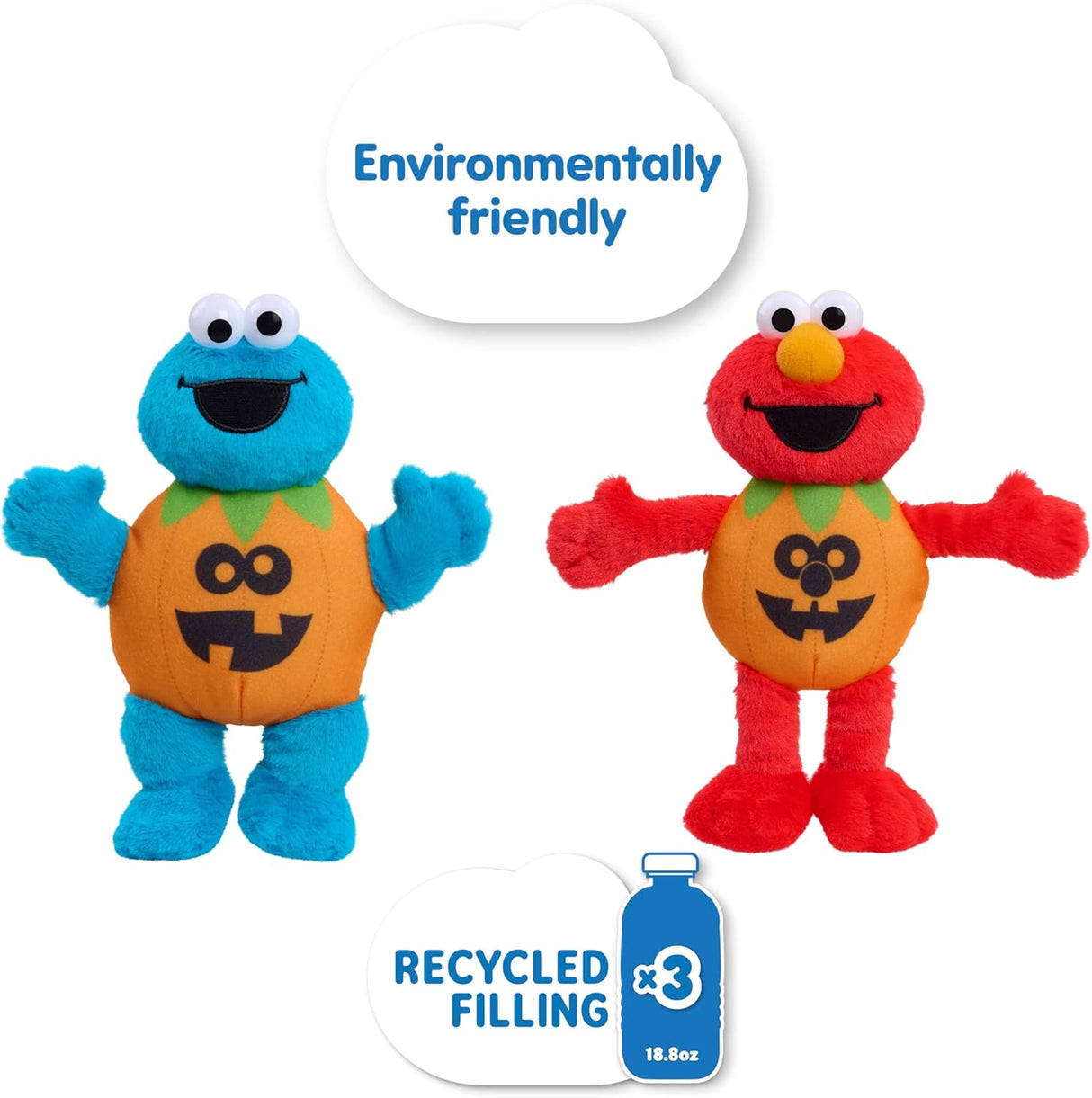 Peluches Halloween Elmo y Cookie Monster, Just Play, 2-Pack