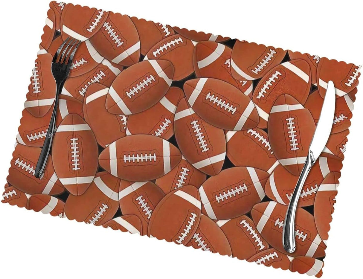 Manteles de mesa de fútbol, set de 6, antideslizantes, 12x18