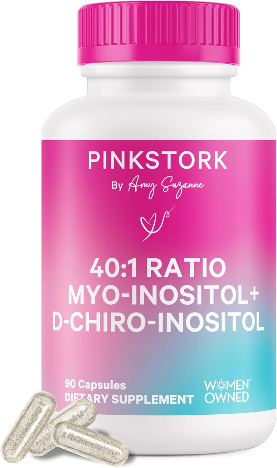 Suplemento Pink Stork Myo-Inositol & D-Chiro Inositol Hormonal 90 cápsulas