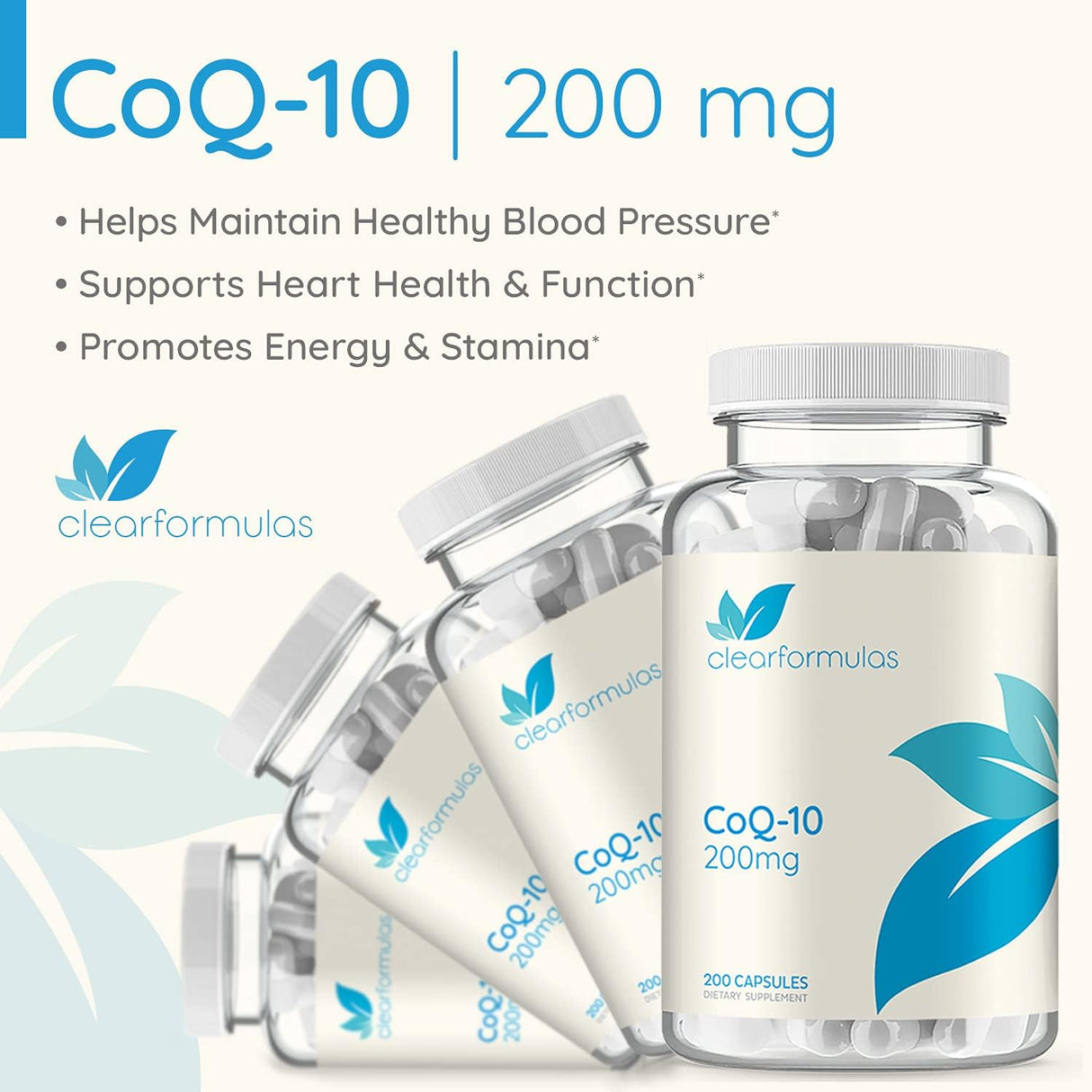 CoQ10 Puro 200 mg Absorción Rápida Sin OMG 200 Cápsulas