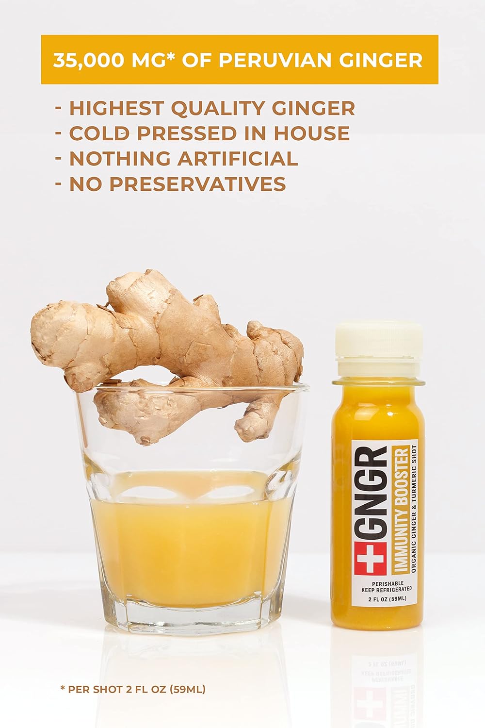 Suplemento apoyo inmunológico natural jugo de jengibre 12und
