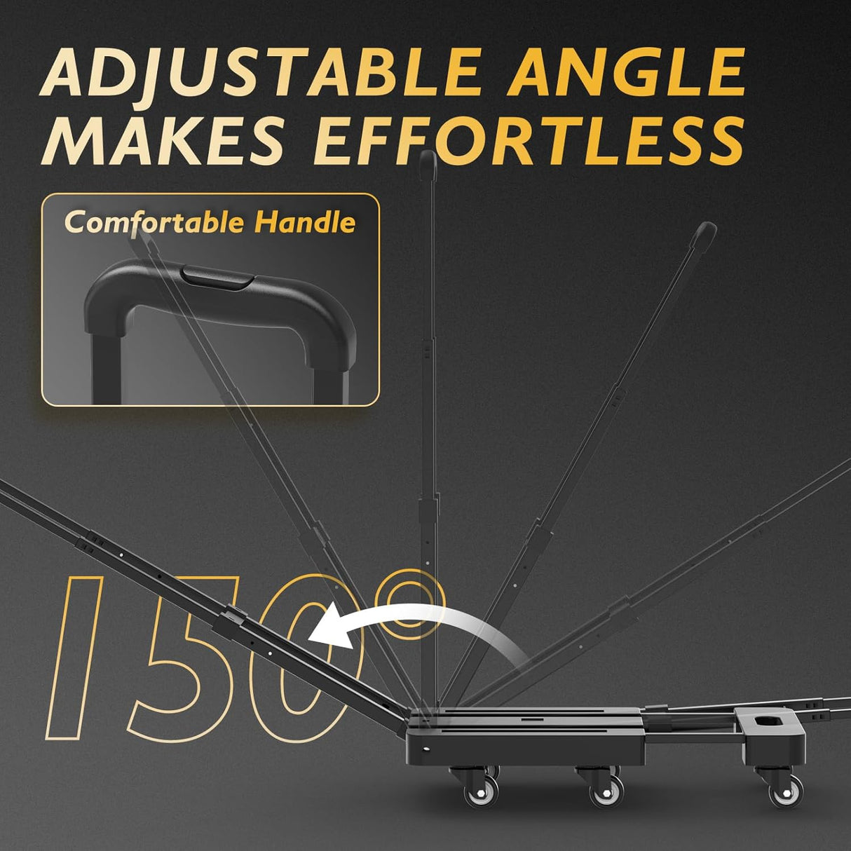 Carretilla Plegable TOOLIOM 500 lbs, 6 Ruedas, 2 Cuerdas