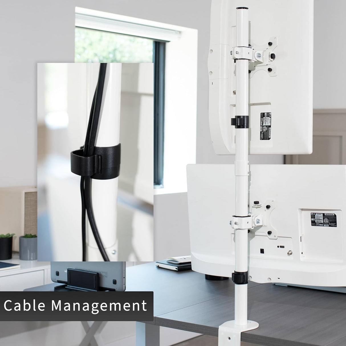 Soporte de Doble Monitor VIVO, Ajustable para 2 Pantallas, STAND-V002TW